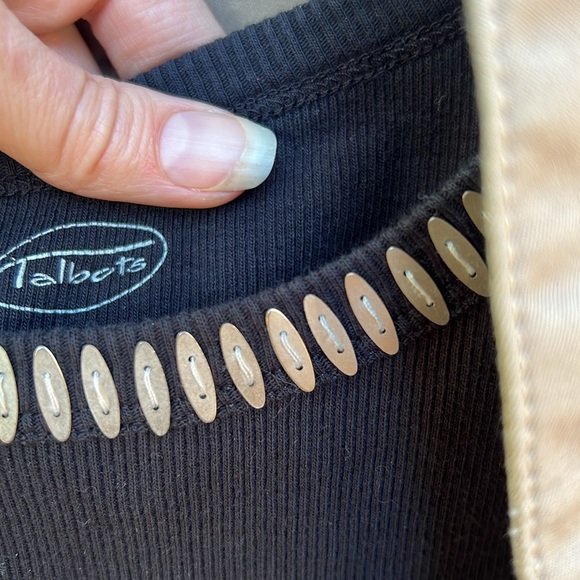 EUC Talbots Ruffle Front Button Jacket Tan Khaki 16 - Picture 9 of 14